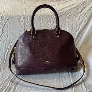 Coach Dark Purple Leather Satchel